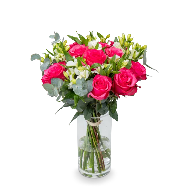 Bouquet with roses and alstromerias